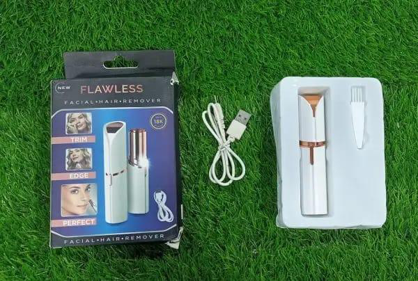waterproof Rechargeable Facial Hair Removal Pen for Women - 3 Pcs Accessories Included - Image 2